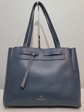 Nanette Lepore Blue Pebbled Faux Leather Tote